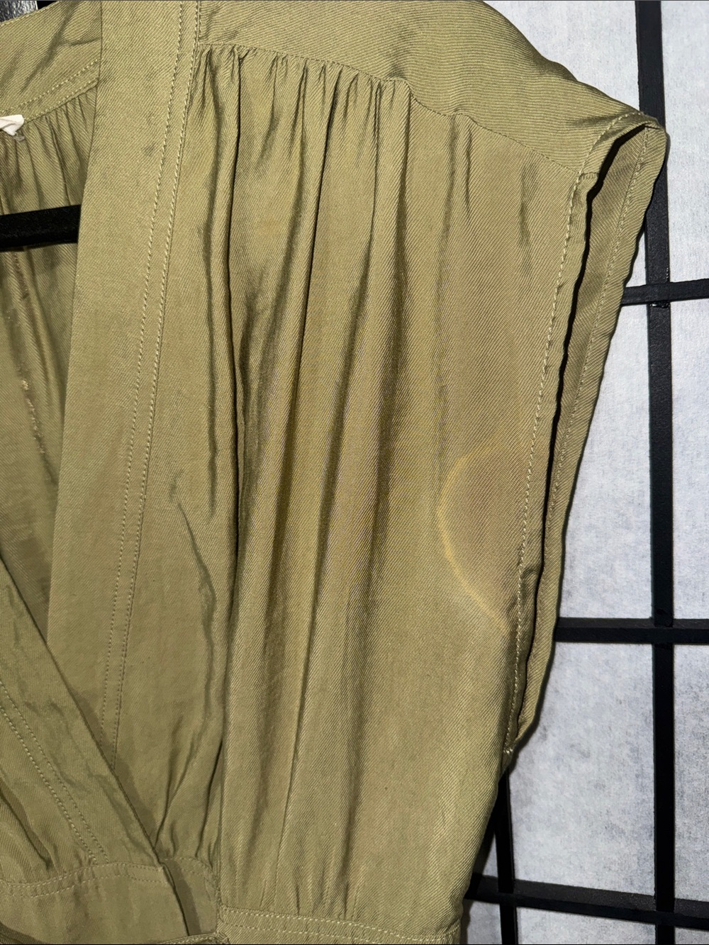 ba&sh Dove Olive Green Wrap Midi Dress with Double Buckle Waist - Picture 7 of 16